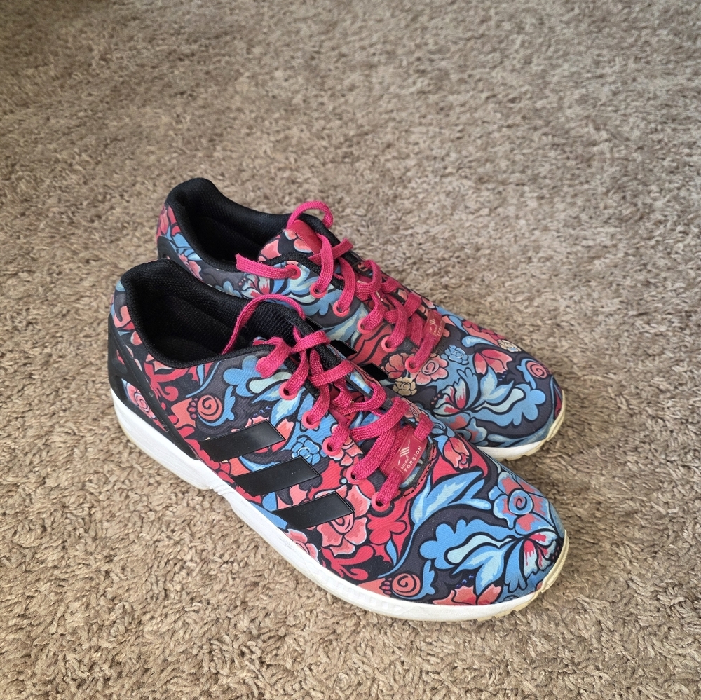 Adidas Originals ZX Flux Bold Pink Floral Women's Size 10/Men's 8.5